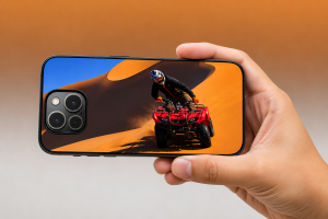 smartphone with a high-quality custom phone case in the UAE